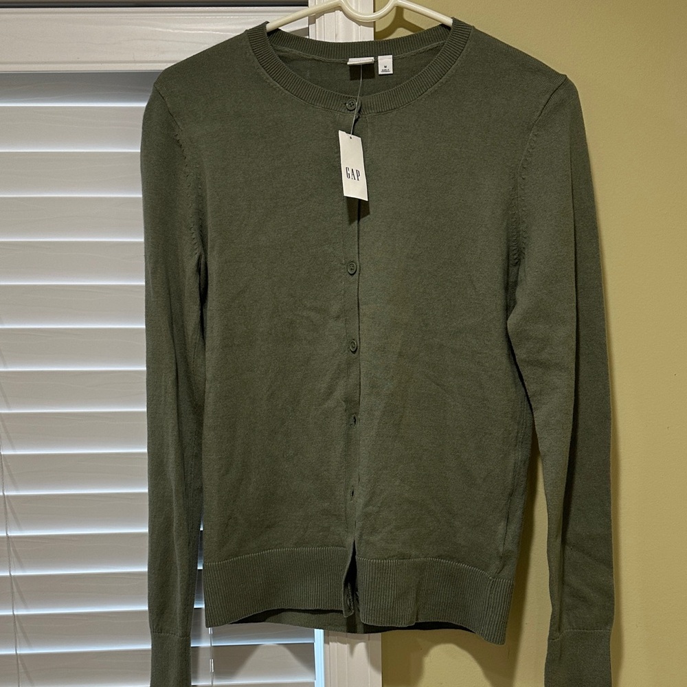 GAP Women's Olive Cardigan Sweater